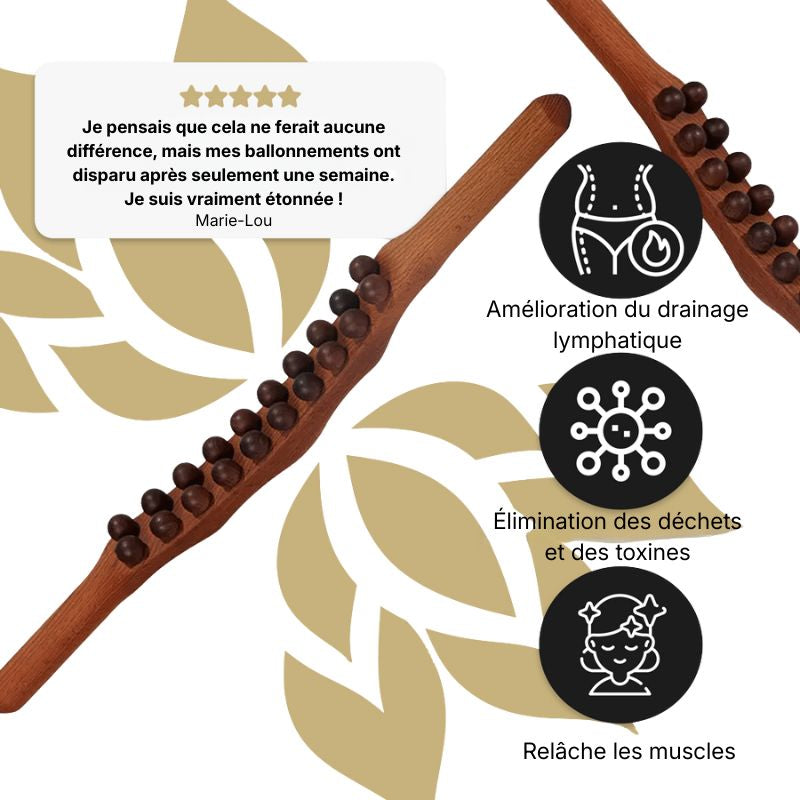 MRLY™ Barre de Drainage Lymphatique en Bois